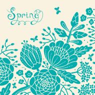 Vintage card with a blossoming branch N5