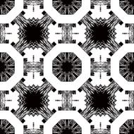 Seamless pattern with white tracery on a black