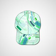 Abstract illustration on peaked cap N153