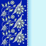 background with a silver flowers precious stones