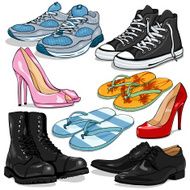 Vector Set of Cartoon Shoes N3
