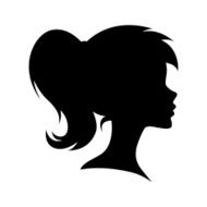 Vector female head silhouette