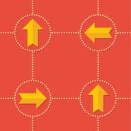 Seamless pattern with trendy flat arrows