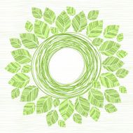 Card with a wreath of leaves