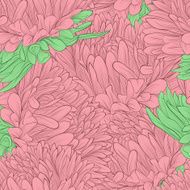 seamless background with red flowers aster