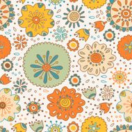 Seamless color floral pattern on background