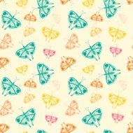 pattern with butterflies of random size and color