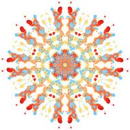 Lace ornament watercolor marble round doily ornamental flower N29