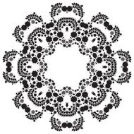 Lace ornament round doily geometric flower pattern floral holiday N21
