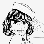 cute retro woman in comics style N41