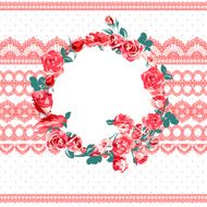 Vintage floral lace background with roses N9