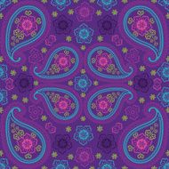 Paisley fabric seamless vector pattern Oriental motif