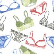 Hand drawn vector sexy lingerie set N11
