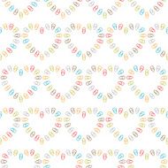Seamless pattern of hearts lined color paper clips