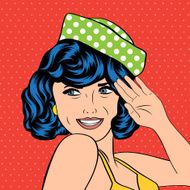 cute retro woman in comics style N43