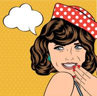 cute retro woman in comics style N45