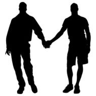 Vector silhouettes of gay N18