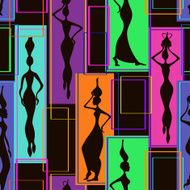 Seamless pattern of African women N3