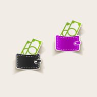 realistic design element purse money N77