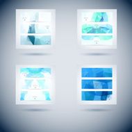 Abstract mosaic blue banners set N2