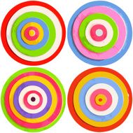 Set of color circles isolated on white traced original art