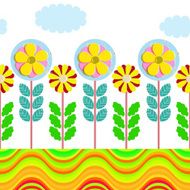 Fashionable modern seamless wallpaper or textile with collection flowers N17