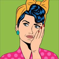 cute retro woman in comics style N46
