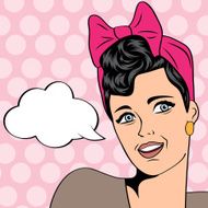 cute retro woman in comics style N48