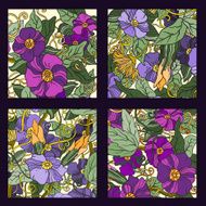 Unique pattern card set with art flowers N10