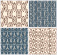 Four Retro vector seamless patterns