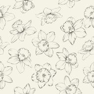 Seamless pattern with flowers narcissus
