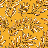 Floral seamless pattern with outline branches