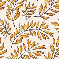 Floral seamless pattern with outline branches N2
