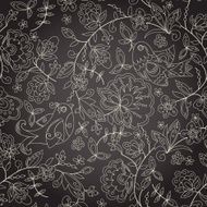 Seamless dark texture with flower N2