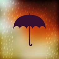 Retro umbrella symbol on hipster background