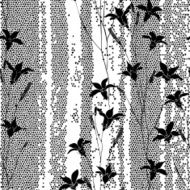 Seamless monochrome vector pattern from bellflowers