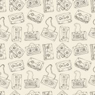 Seamless pattern of retro cassette tapes N2