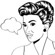 cute retro woman in comics style N49