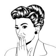 cute retro woman in comics style N50