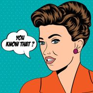 cute retro woman in comics style N51