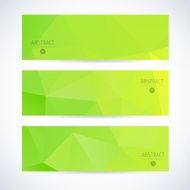 Abstract mosaic green banners set N4
