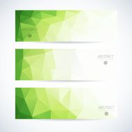 Abstract mosaic green banners set N5