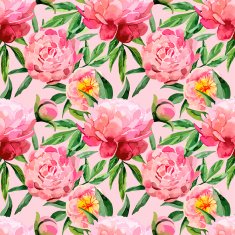 Watercolor peonies pattern
