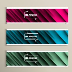 lines on a colored background Set vector banners N10