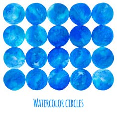 Blue watercolor circle Vector element for your design