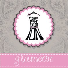 Silhouette of woman dress from words Fashion illustration