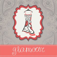 Silhouette of woman dress from words Typography Dress Design