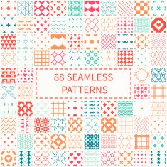 Mega set of 88 geometric universal different seamless decorative patterns N2
