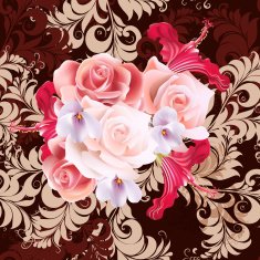 Floral seamless vector pattern with flowers