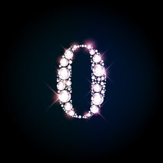 Diamond glittering number zero of sparkling brilliants